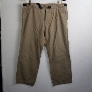 PRANA Men's 36x32 Tan Cotton Cargo Utility Pants Outdoor straight leg relaxed